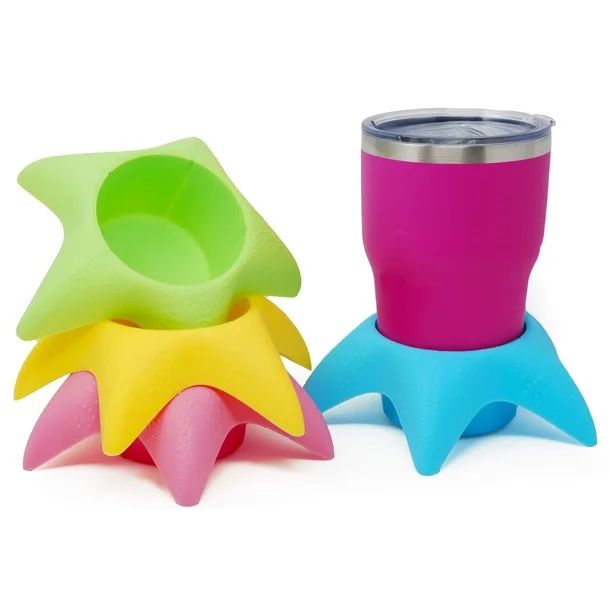 Island Genius Beach Vacation Accessories Starfish Drink Cup Holder Sand Coasters | Walmart (US)