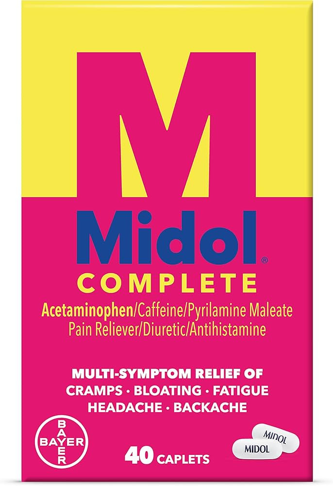 Midol Complete Menstrual Pain Relief Caplets, 40 Count - Provides Cramp, Headache, and Bloating R... | Amazon (US)