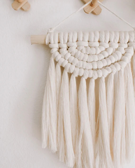 Luna Wall Hanging | Half Moon Macramé Wall Hanging - Chunky Fiber Art / Small Macramé Wall deco... | Etsy (US)