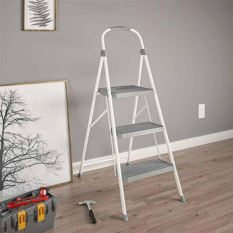 COSCO 3 Step Connection Step Stool ( White & Gray, 8ft 10in Max Reach) | Walmart (US)
