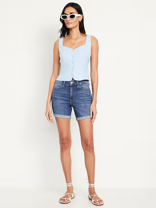 High-Waisted Wow Jean Shorts -- 5-inch inseam | Old Navy (US)