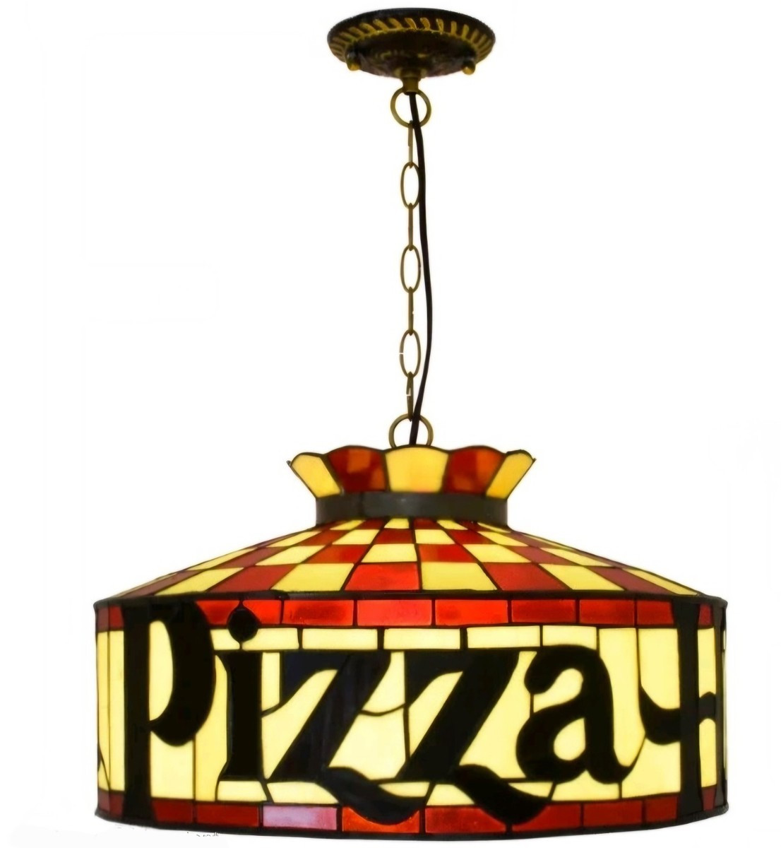 Vintage Pizza Hut Lamp -- Full-Size 18" Tiffany Style Light w/Chain - NEW IN BOX | eBay US
