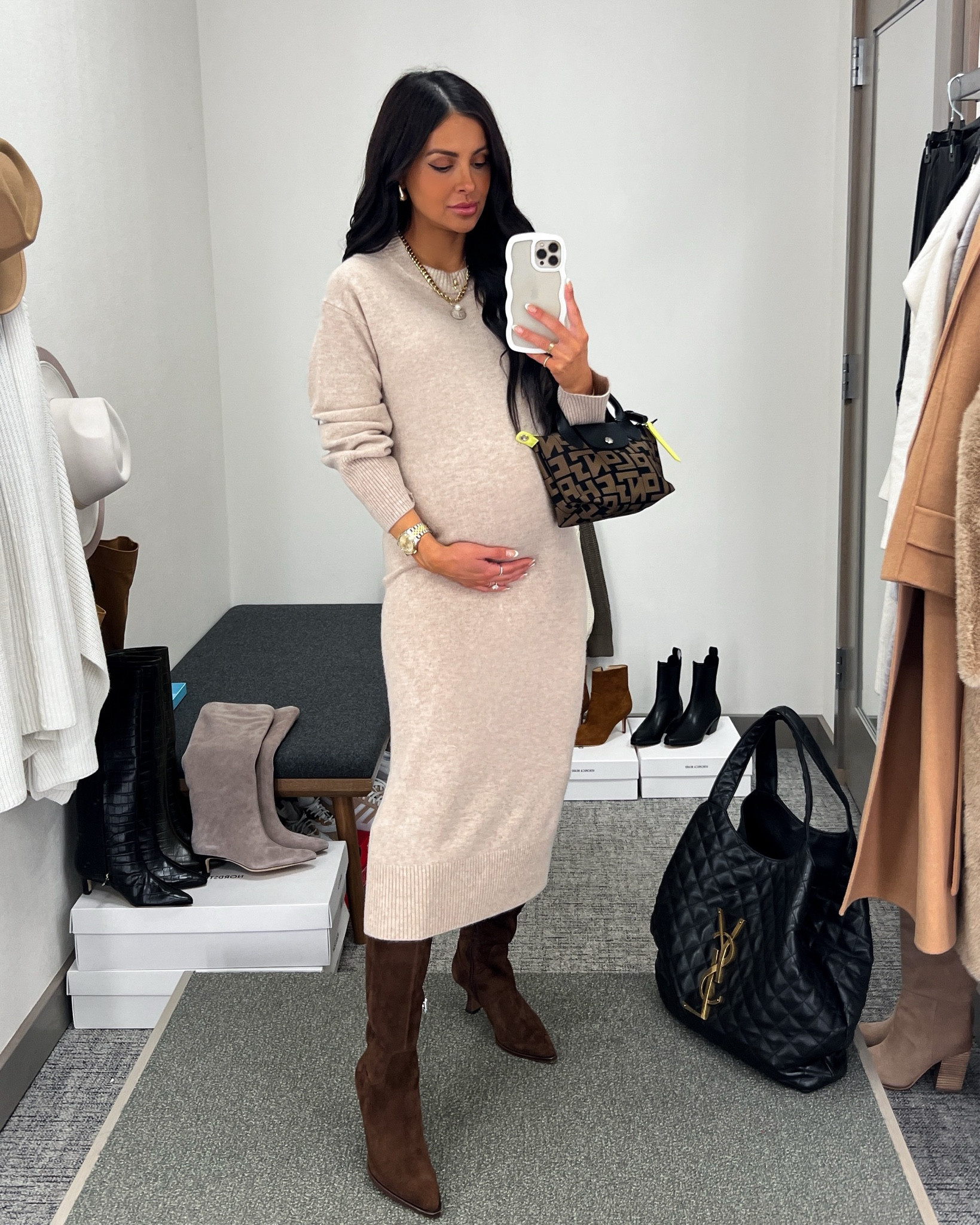 Nordstrom anniversary sale outfit / NSALE style picks
Nordstrom Wool and Cashmere Sweater dress
Dolce vita suede knee high boots 
Longchamp logo bag

#LTKSeasonal #LTKShoeCrush #LTKxNSale