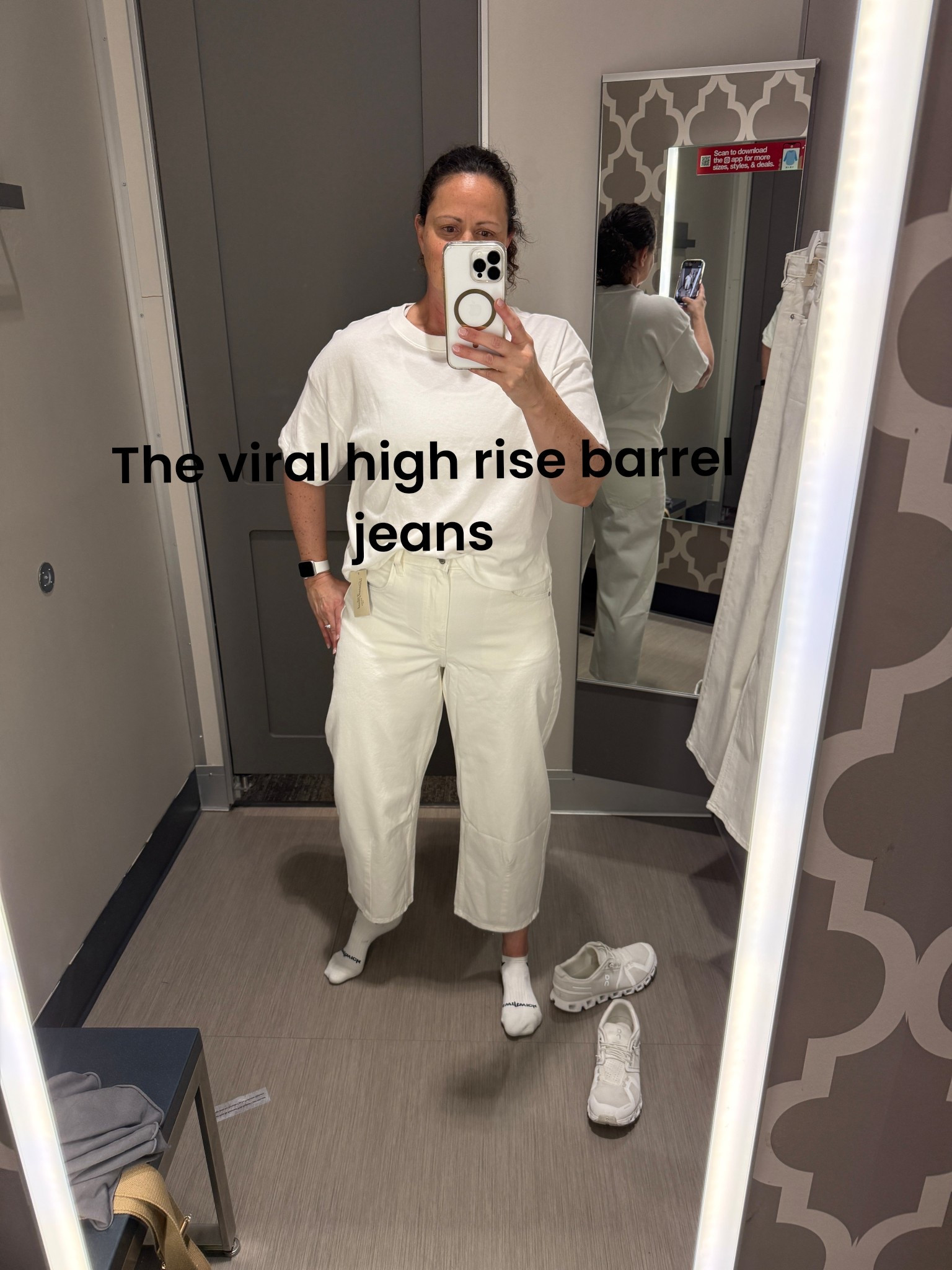 Michelle found the viral high rise barrel jeans at Target! 
