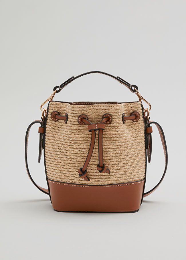 Small Leather Trimmed Straw Bucket | & Other Stories (EU + UK)
