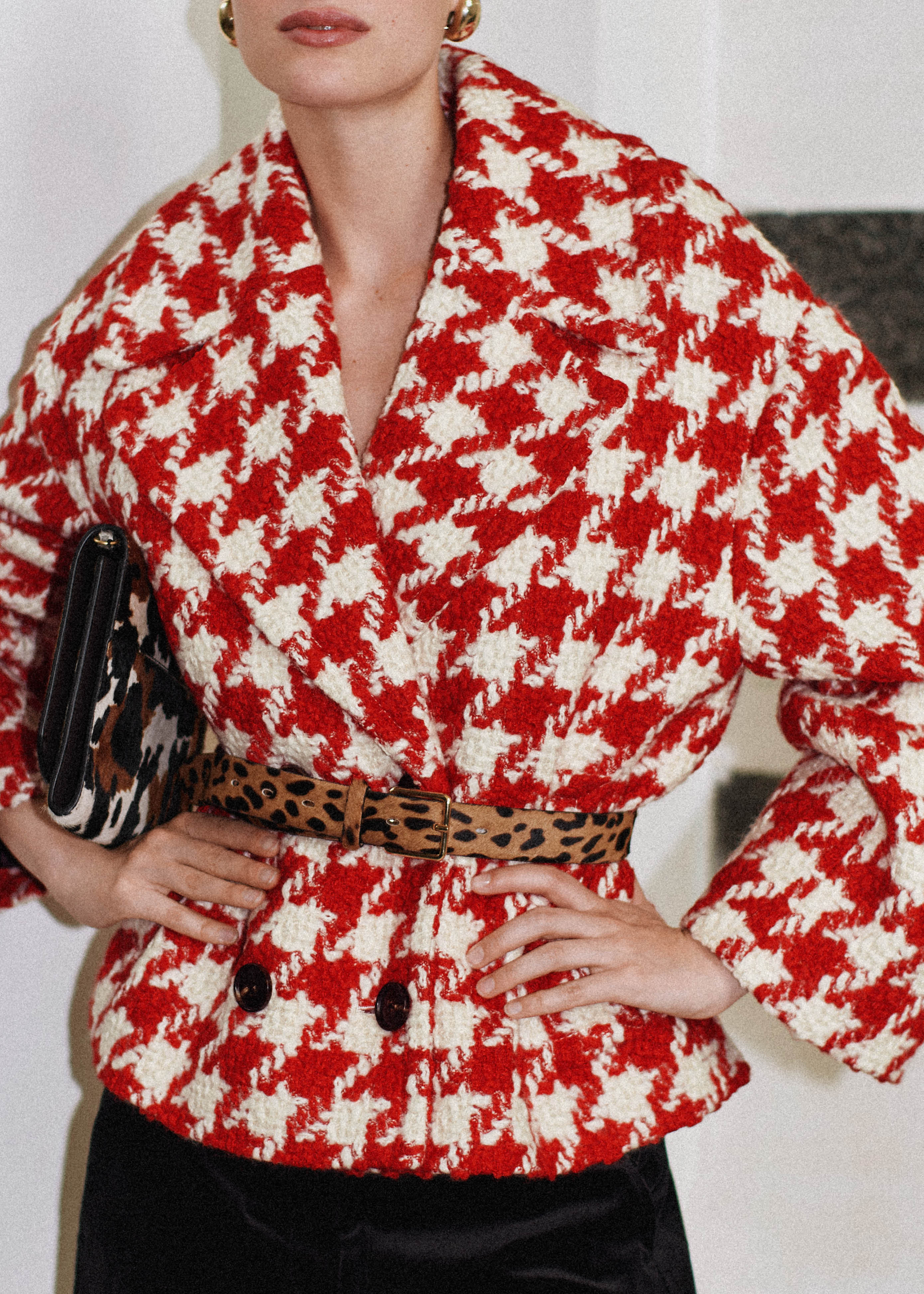 Statement Swing Coat Italian Houndstooth Wool | ME+EM US