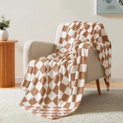 Homelike Moment Checkered Blanket, Checkerboard Grid Soft Fluffy Fleece Blankets, Fuzzy Cozy Plush Flannel Blanket for Couch, Comfy Warm Lightweight B | Wayfair North America