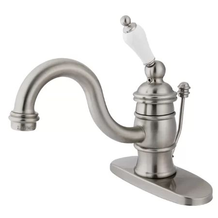 Vintage Single hole Bathroom Faucet with Drain Assembly Finish: Satin Nickel | Wayfair North America