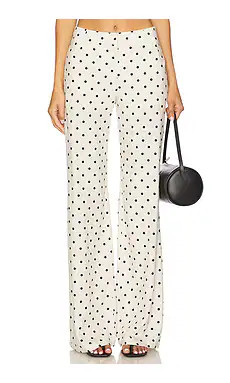 Amanda Uprichard Saddler Pants in Beige & Black from Revolve.com | Revolve Clothing (Global)