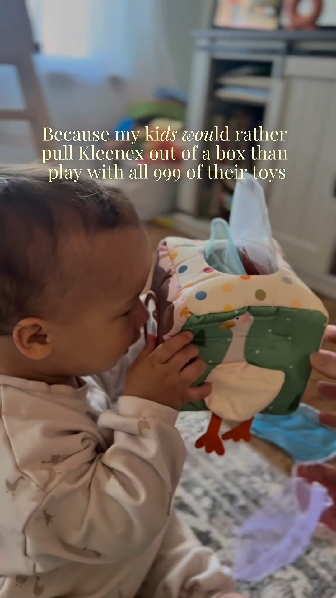 Why buy toys when a tissue box works better? #kidsoftiktok #momtok #funny #parentinghack

#LTKmomlife #LTKKids #LTKdayinmylife
