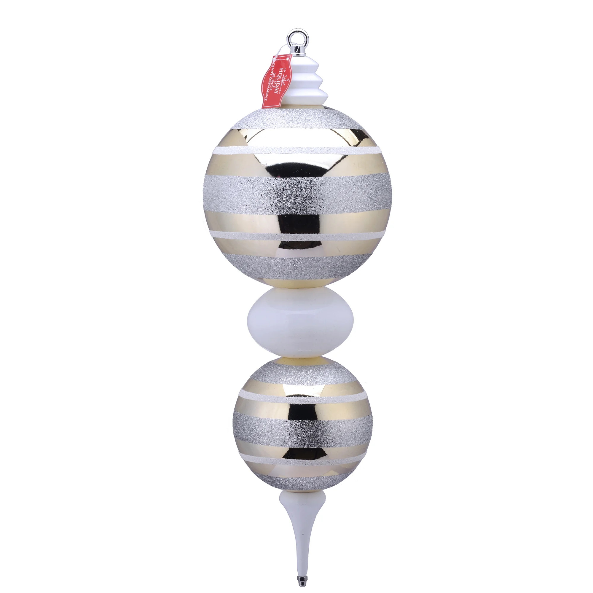 Jumbo Shatterproof Finial Christmas Ornament, Gold/Silver, 23", Holiday Time | Walmart (US)