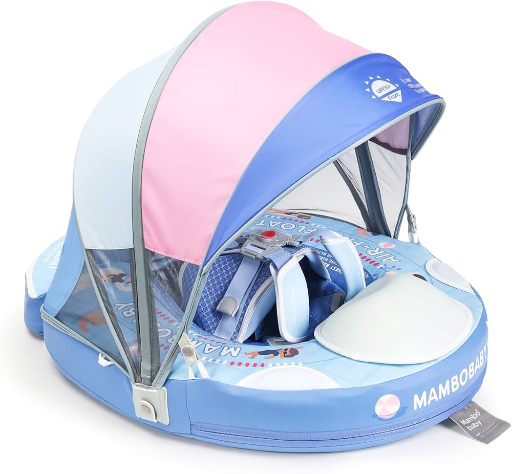 2024 Newest Mambobaby Baby Pool Float with Canopy & Tail Mambobaby Baby Swim Float Non-Inflatable... | Amazon (US)
