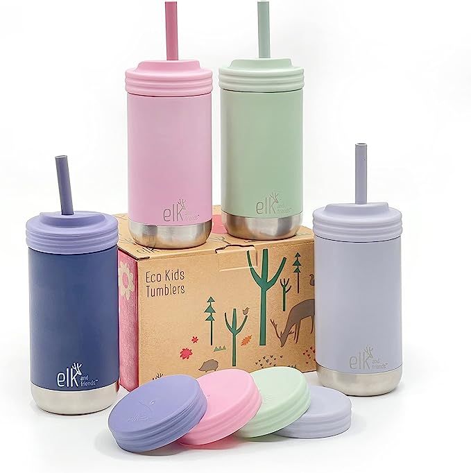 Elk and Friends 14oz Stainless Steel Double Walled Vacuum Insulated Cups and Food Storage Jars | ... | Amazon (US)