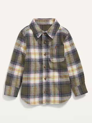 Drop-Shoulder Plaid Flannel Shirt for Toddler Girls | Old Navy (US)