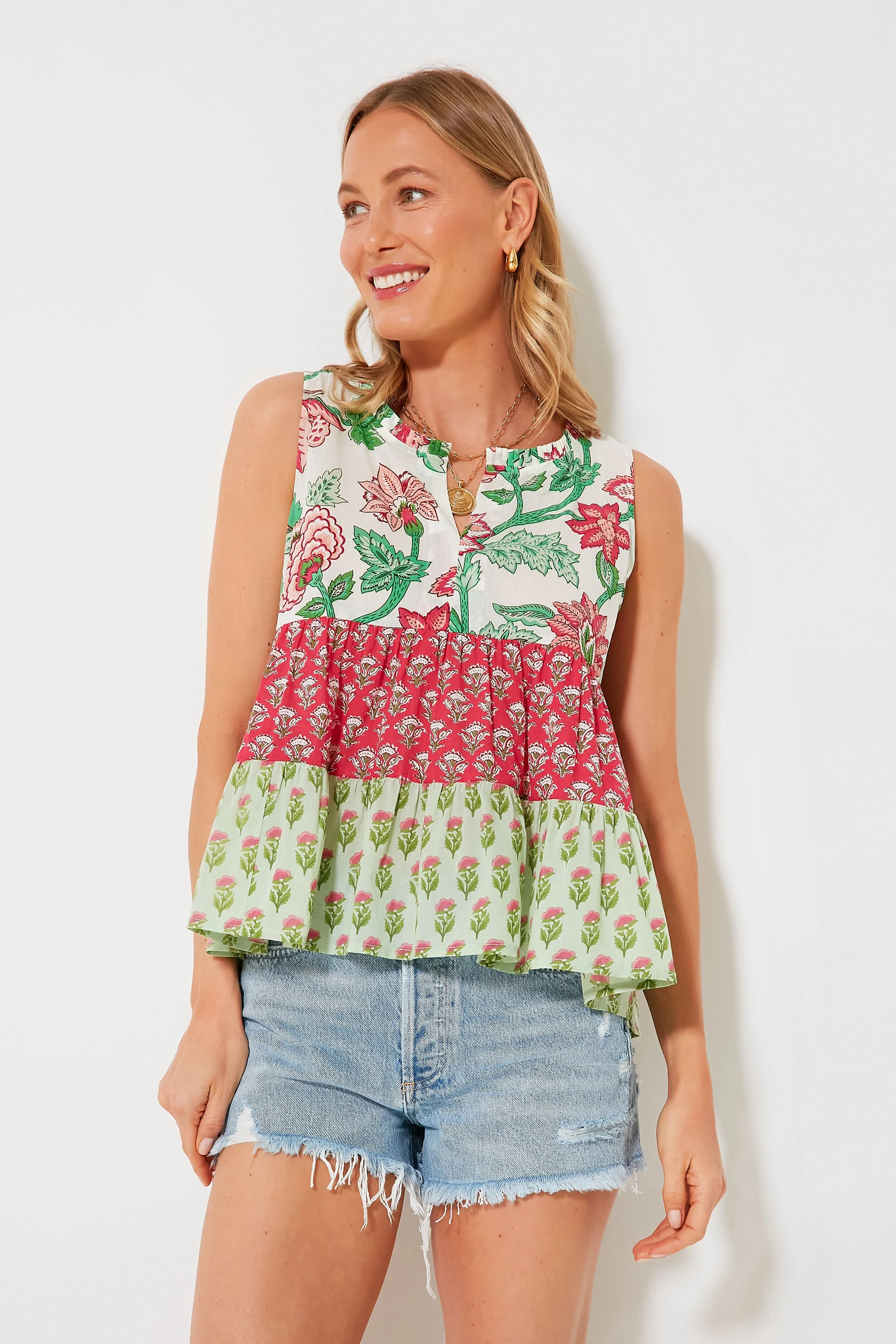 Watermelon Bloom Sleeveless Salty Paloma Top | Tuckernuck (US)
