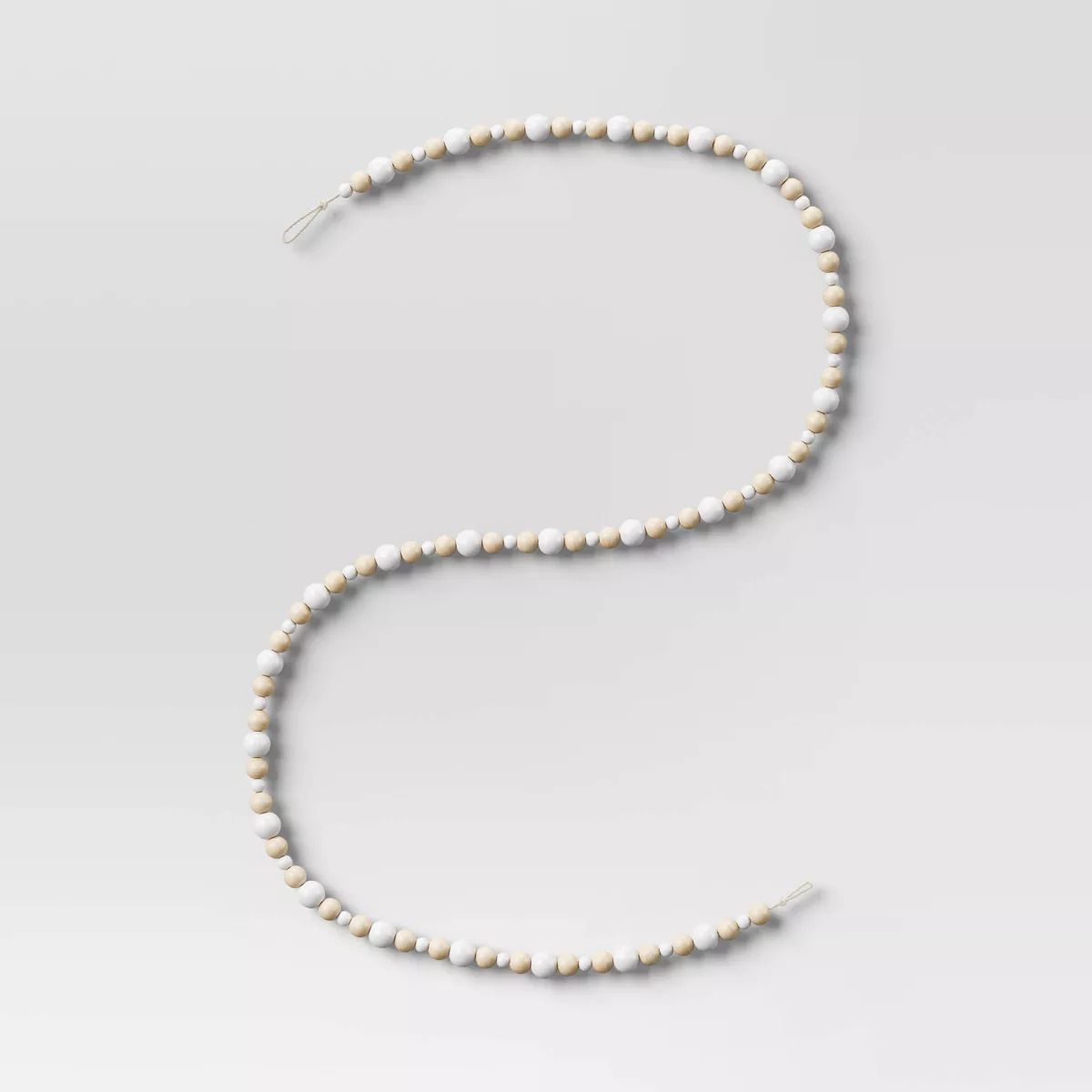 6' Wood Bead Decorative Christmas Garland White/Cream - Wondershop™ | Target