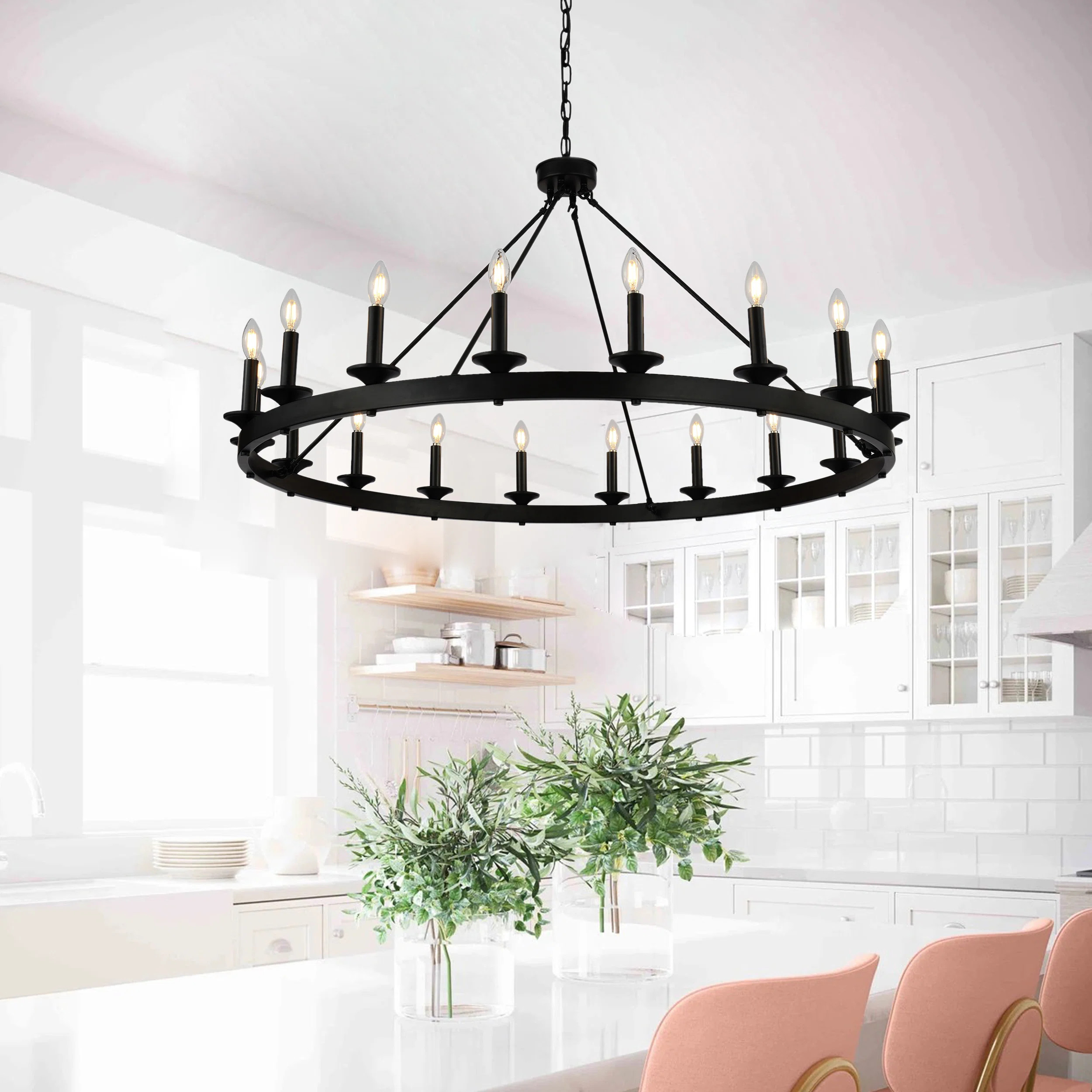 Armistead 18 - Light Wagon Wheel Chandelier | Wayfair North America