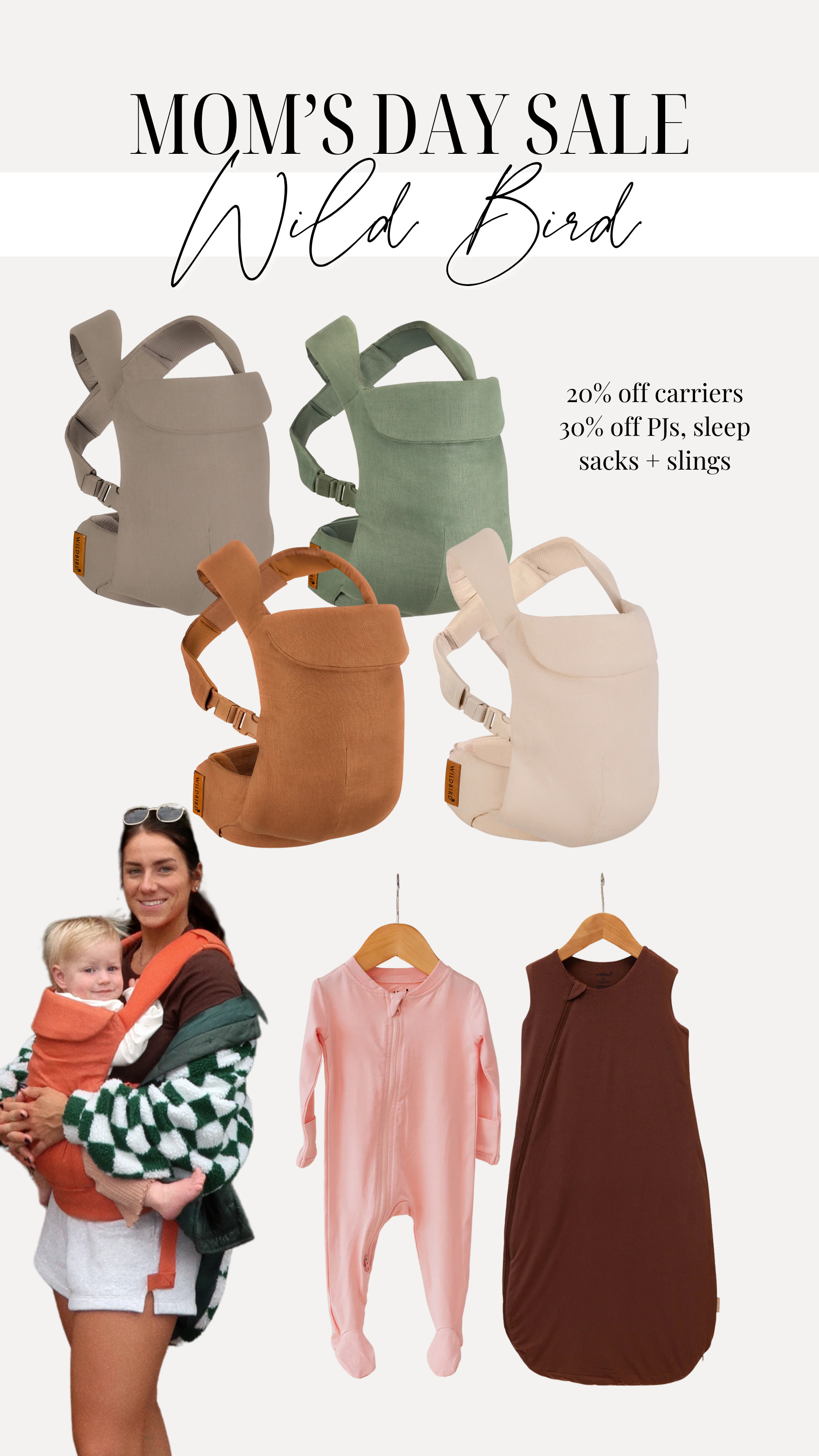 Wildbird Baby Mother's Day sale is happening now! 20-30% off all things! These aerial baby carriers RARELY go on sale so if you've been eyeing one, now is the time to buy! 

 #LTKSaleAlert #LTKBaby #LTKBump