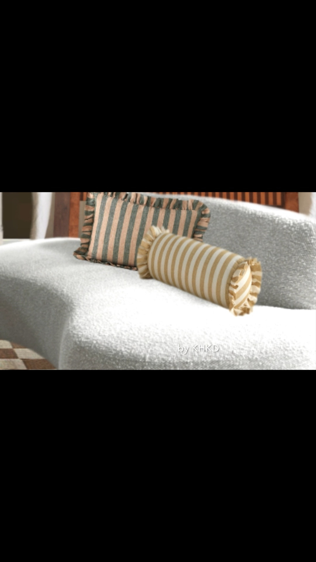 This living room we designed features a curved sofa, one pair of comfy arm chairs in mustard velvet fabric. What we really love about this room is the whimsy ruffled pillows and irregular checked hand knitted rugs. They are now on sale. #livingroom #curfedsofa #armchair #floralarrangement #springdecor #easter

#LTKFindsUnder100