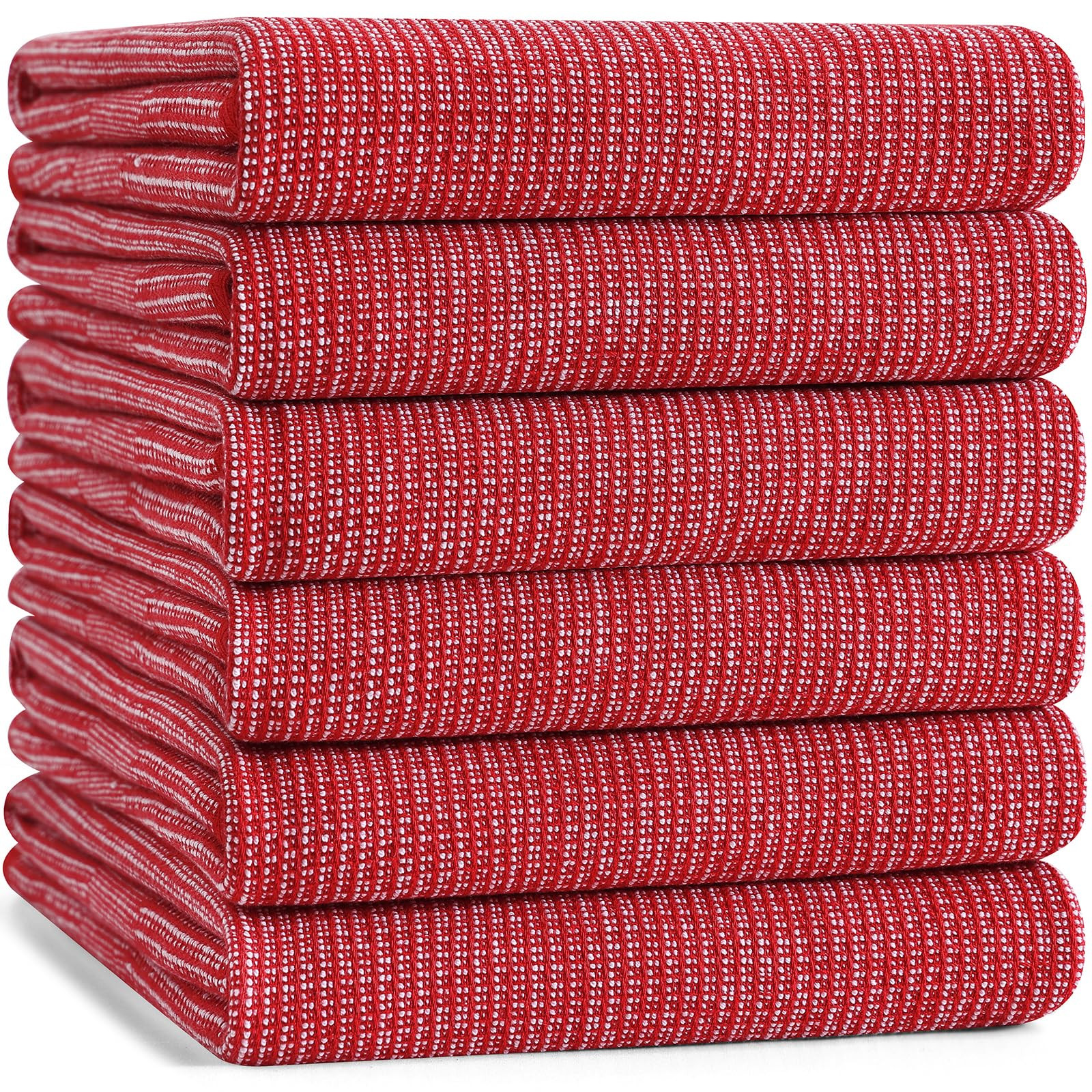 Mordimy Premium Kitchen Towels 6 Pack (18 x 28 Inches, Red), Large Cotton Kitchen Hand Towel, Fla... | Amazon (US)