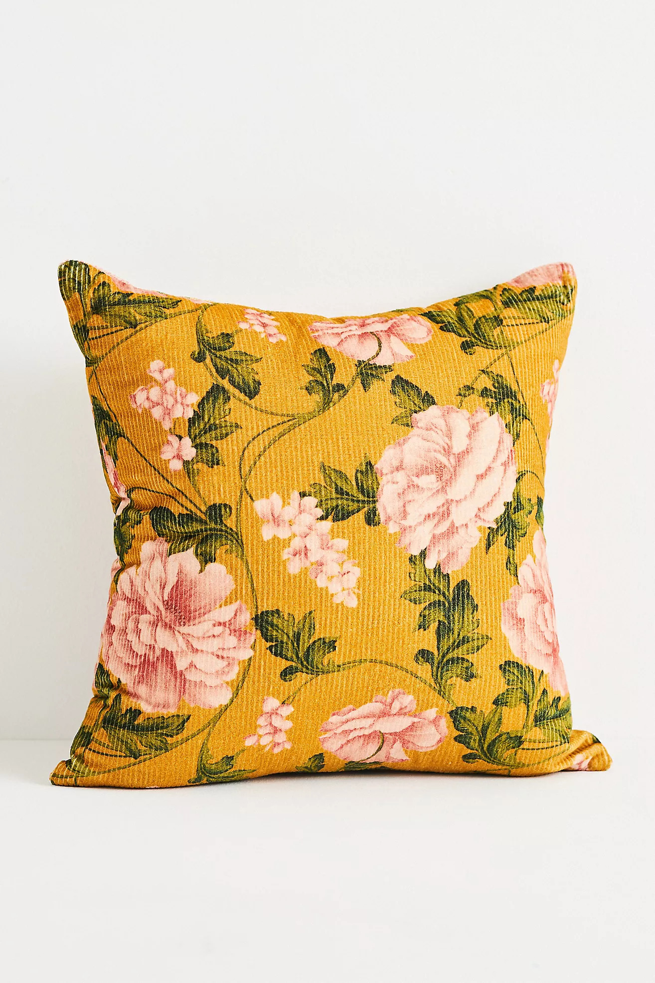 Celia Velvet Cord Floral Pillow | Anthropologie (US)