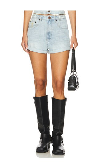 Bandits High Waist Denim Short in Old West | Revolve Clothing (Global)