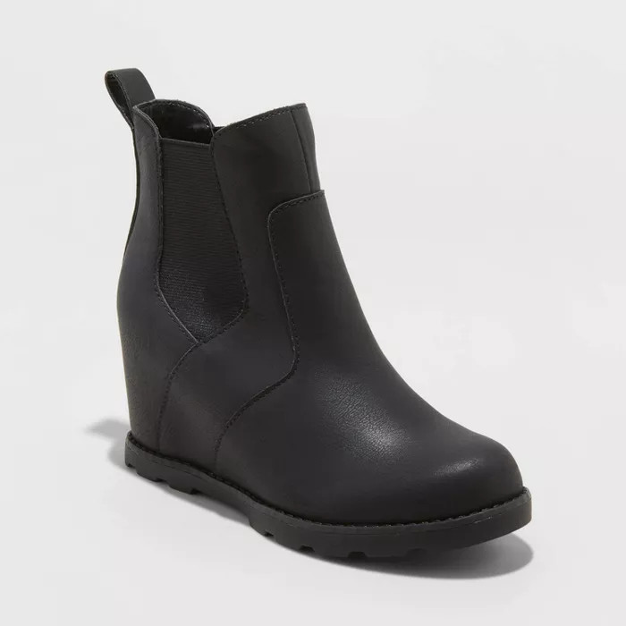 Women's Cassie Faux Leather Wedge Booties - Universal Thread™ | Target