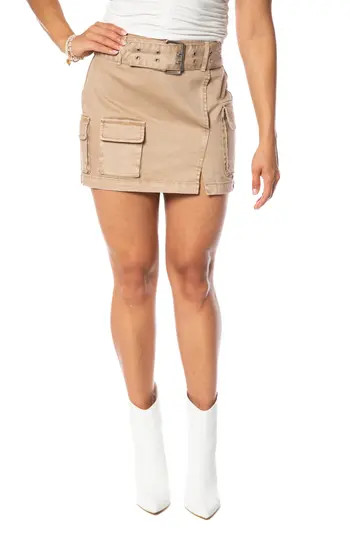 Juicy Couture Cargo Miniskirt with Belt in Nomad Brown at Nordstrom Rack, Size 30 | Nordstrom Rack
