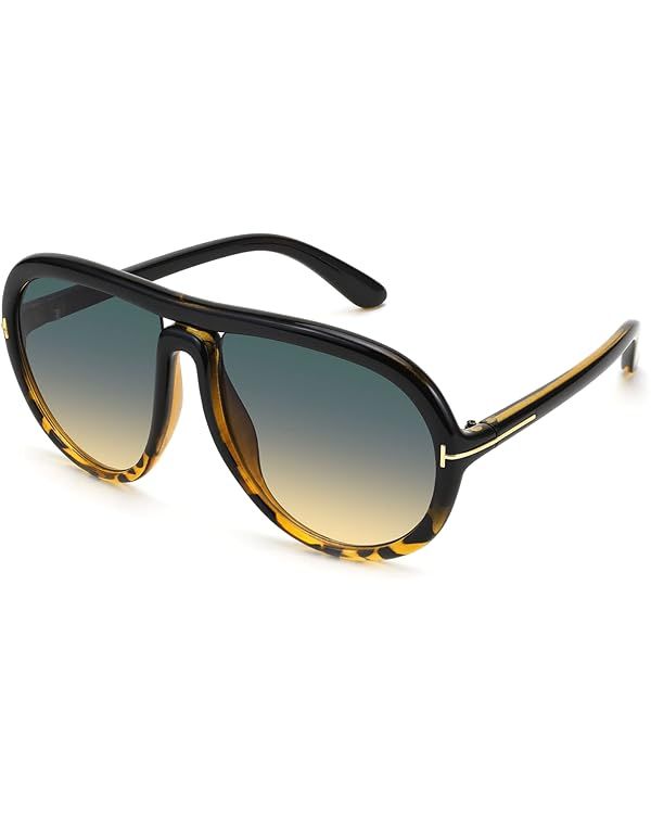 Karsaer Oversized Vintage Aviator Sunglasses for Men Women，Big Retro Round Aviator Sunglasses K... | Amazon (US)