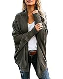 egosopp Women's Knit Cardigan Sweaters Open Front Batwing Sweaters Loose Outerwear Oversized Sweater | Amazon (US)