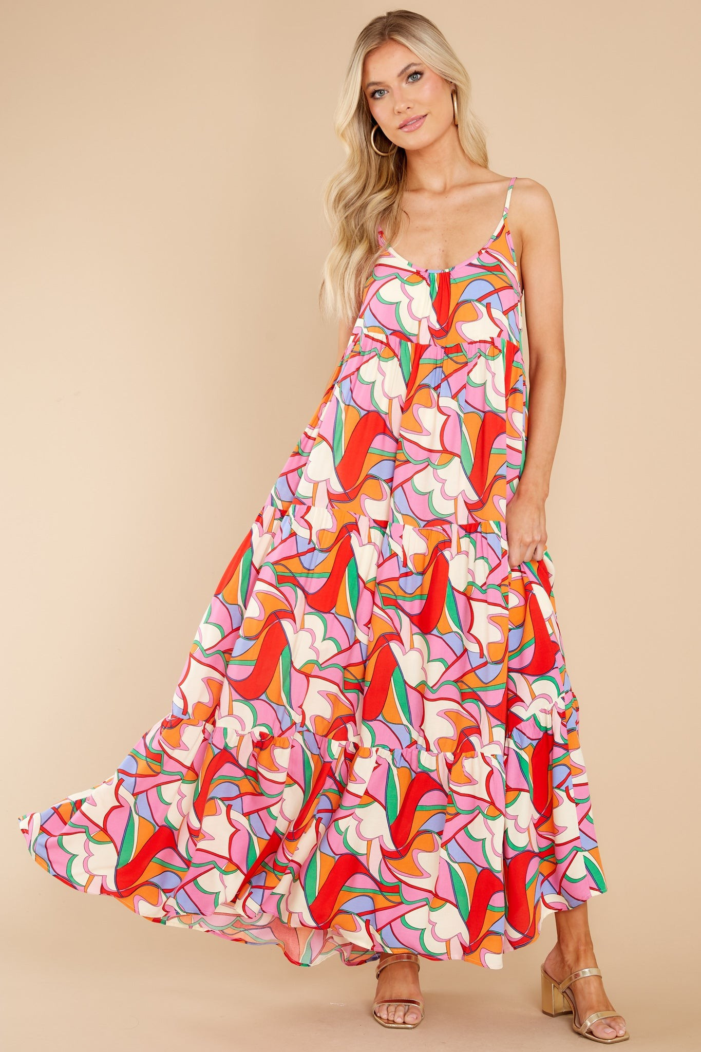 She's The Reason Pink Multi Print Maxi Dress | Red Dress 