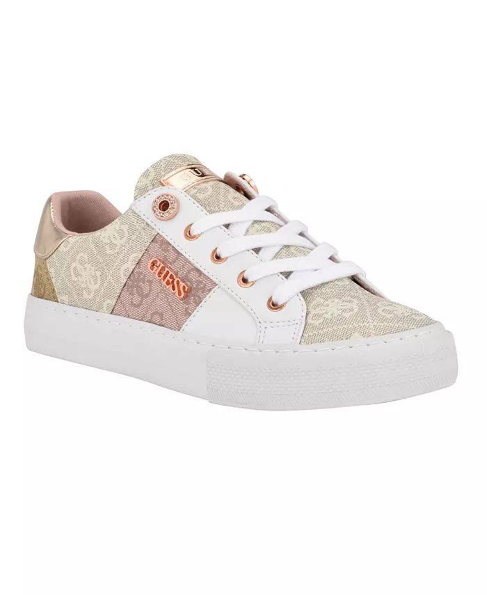 GUESS Women's Loven Casual Lace-Up Sneakers - Macy's | Macy's