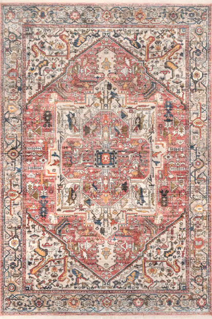 Orange Tasseled Medallion Area Rug | Rugs USA
