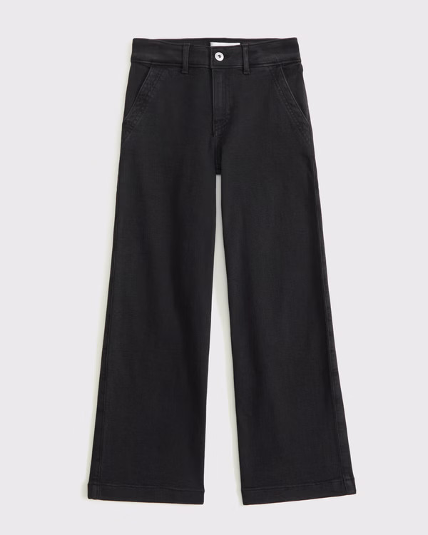 girls high rise wide leg jeans | girls bottoms | Abercrombie.com | Abercrombie & Fitch (US)