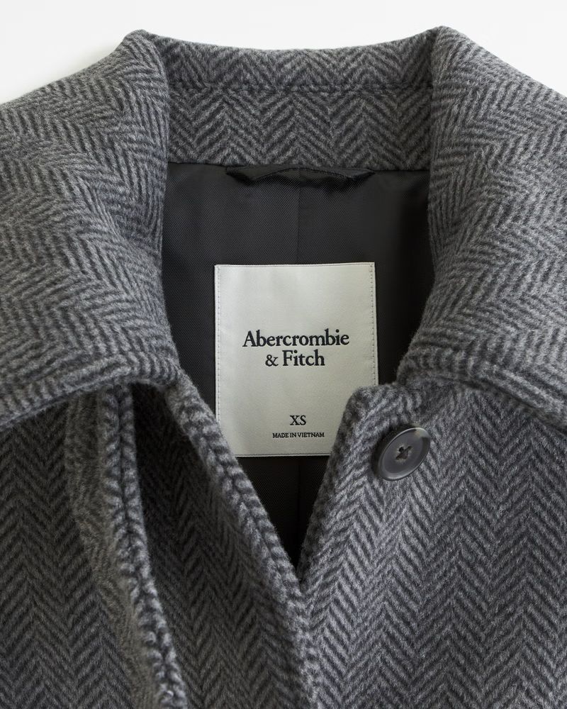 Wool-Blend Funnel Neck Coat | Abercrombie & Fitch (UK)