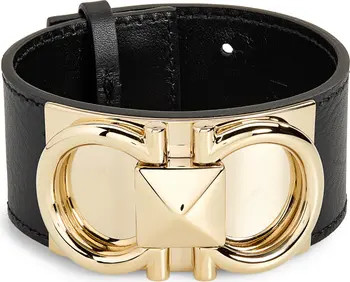 Salvatore Ferragamo Double Gancio Leather Cuff Bracelet | Nordstrom | Nordstrom
