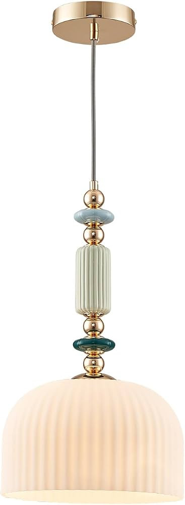 Pendant Light Modern Pendant Lighting Fixture Hanging Lamp Milk White Glass Hanging Light Fixture... | Amazon (US)