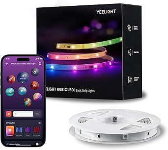 YEELIGHT Smart 20 Ft RGBIC LED Strip Light for Bedroom, 108 LEDs, 20+ Lighting Effect, Bluetooth ... | Amazon (US)