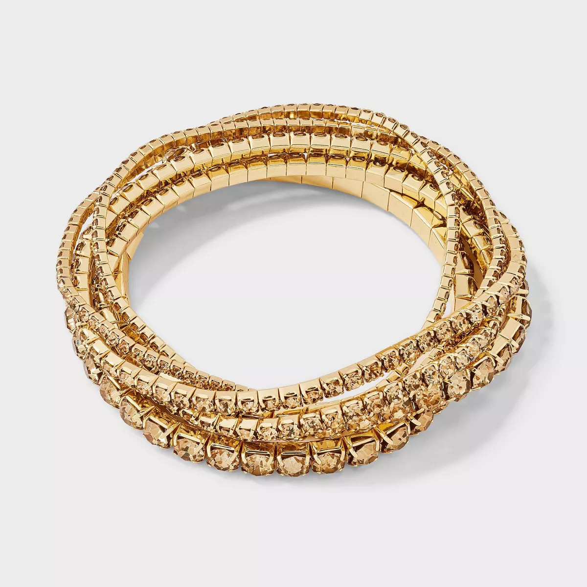 Amber Crystal Stretch Bracelet Set 6pc - A New Day™ Gold | Target