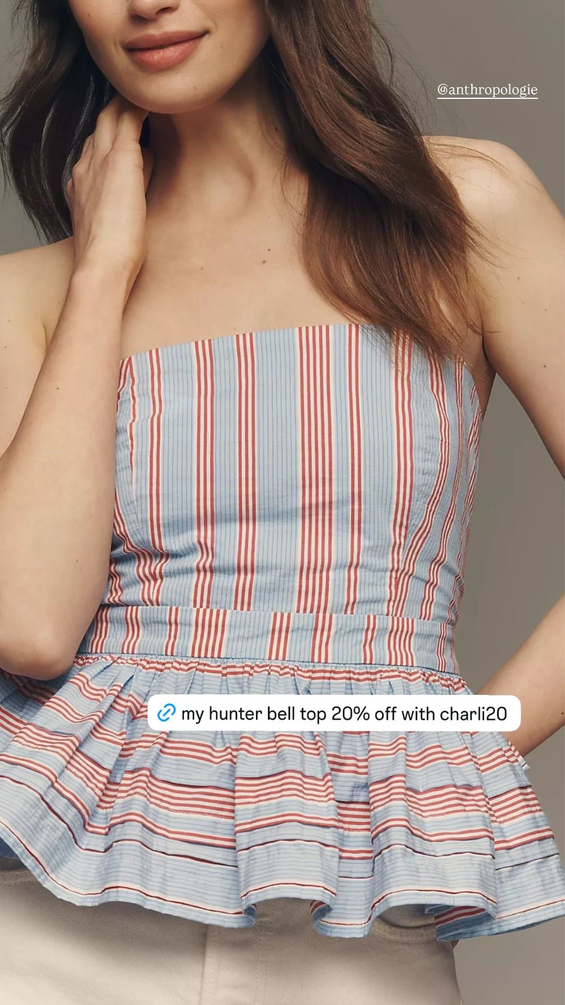 my hunter bell top yall loved so much is currently on major sale! such a fun piece to wear with skirts, jeans, shorts, or a fun pant. And love the subtle Americana vibes for summer! Use code charli20 to save 💫

#LTKSeasonal #LTKSaleAlert
