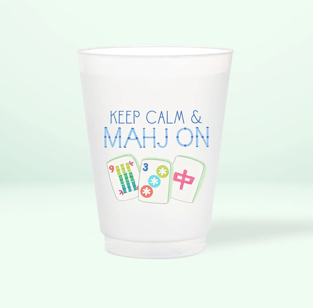 Mahjong Frosted Cups Keep Calm & Mahj on Plastic Cups - Etsy | Etsy (US)