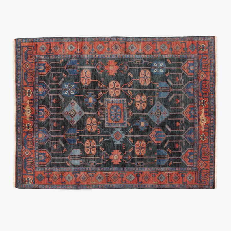 Eros Hand-Knotted Red and Blue Area Rug 9'x12' + Reviews | CB2 | CB2