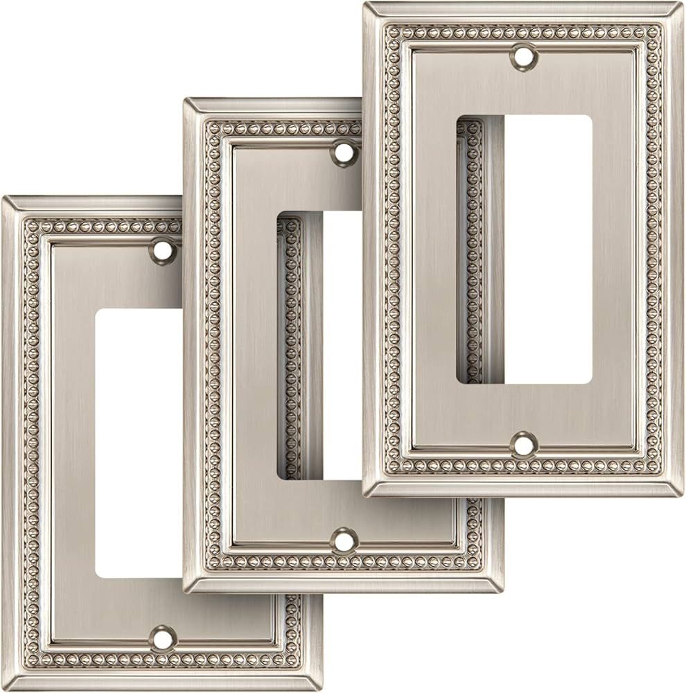 Henne Bery Sunken Pearls Heavy Duty Decorative Wall Plate Switch Plate Outlet Cover (Single Decor... | Amazon (US)