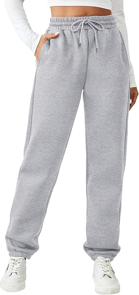 PINSPARK Fleece Sweat Pants for Womens Straight Legs Winter Sweatpants High Waisted Workout Pants... | Amazon (US)