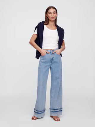 High Rise SuperSoft Wide-Leg Jeans | Gap Factory