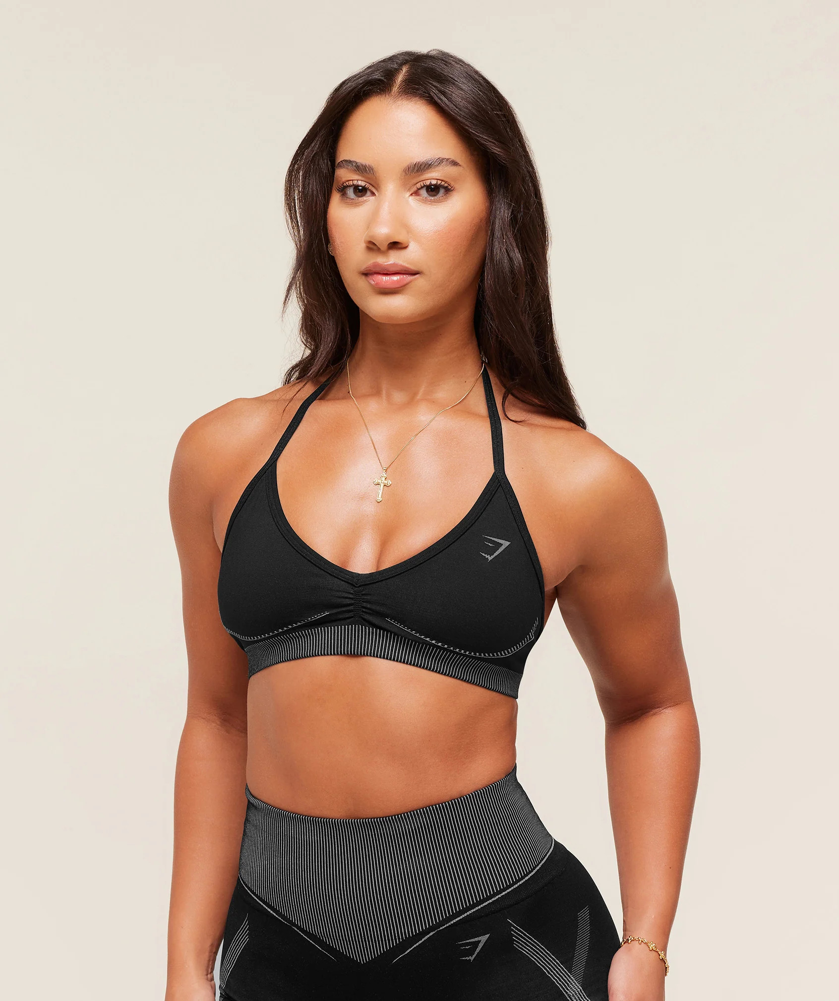 Gymshark Gymshark x Analis Seamless Sports Bra - Black/Silver Grey - Black/Silver Grey | Gymshark US