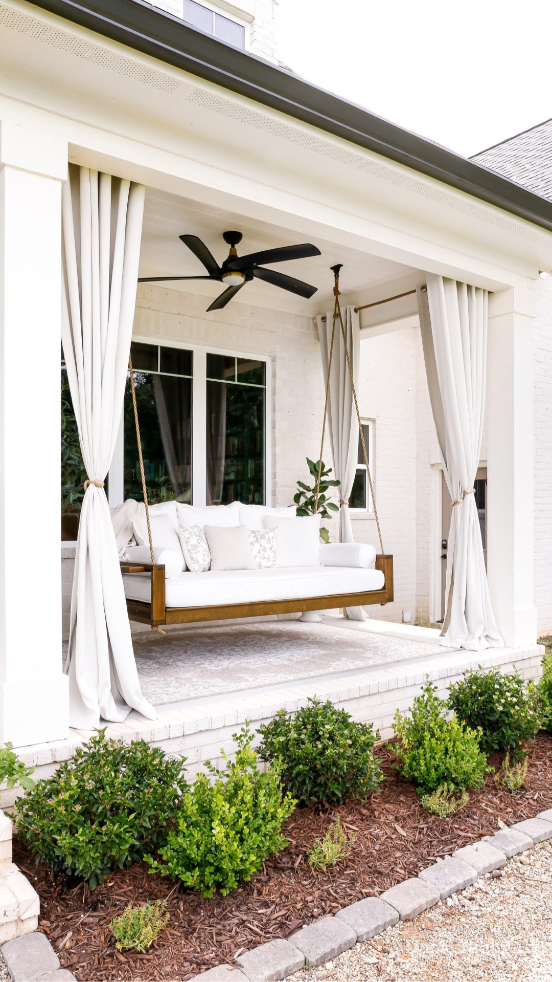 This is part 4 of our Front Porch Makeover, featuring the newest addition of outdoor waterproof curtains.

See details:
https://domesticallyblissful.com/front-porch-makeover-part-4/

#LTKHome #LTKvlog #LTKKids