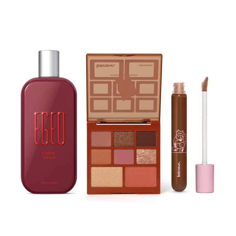 Combo Chocolate: Desodorante Colônia 90ml + Paleta de Maquiagem Multifuncional 5g + Gloss Labial... | oBoticario (BR)
