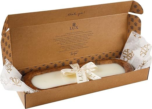 Lux Fragrances | 5 Wick Wooden Dough Bowl Gift Boxed Candle | Beautifully Packaged | High Fragran... | Amazon (US)