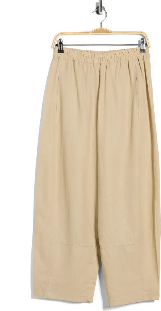 Crop Linen Blend Barrel Leg Pants | Nordstrom Rack